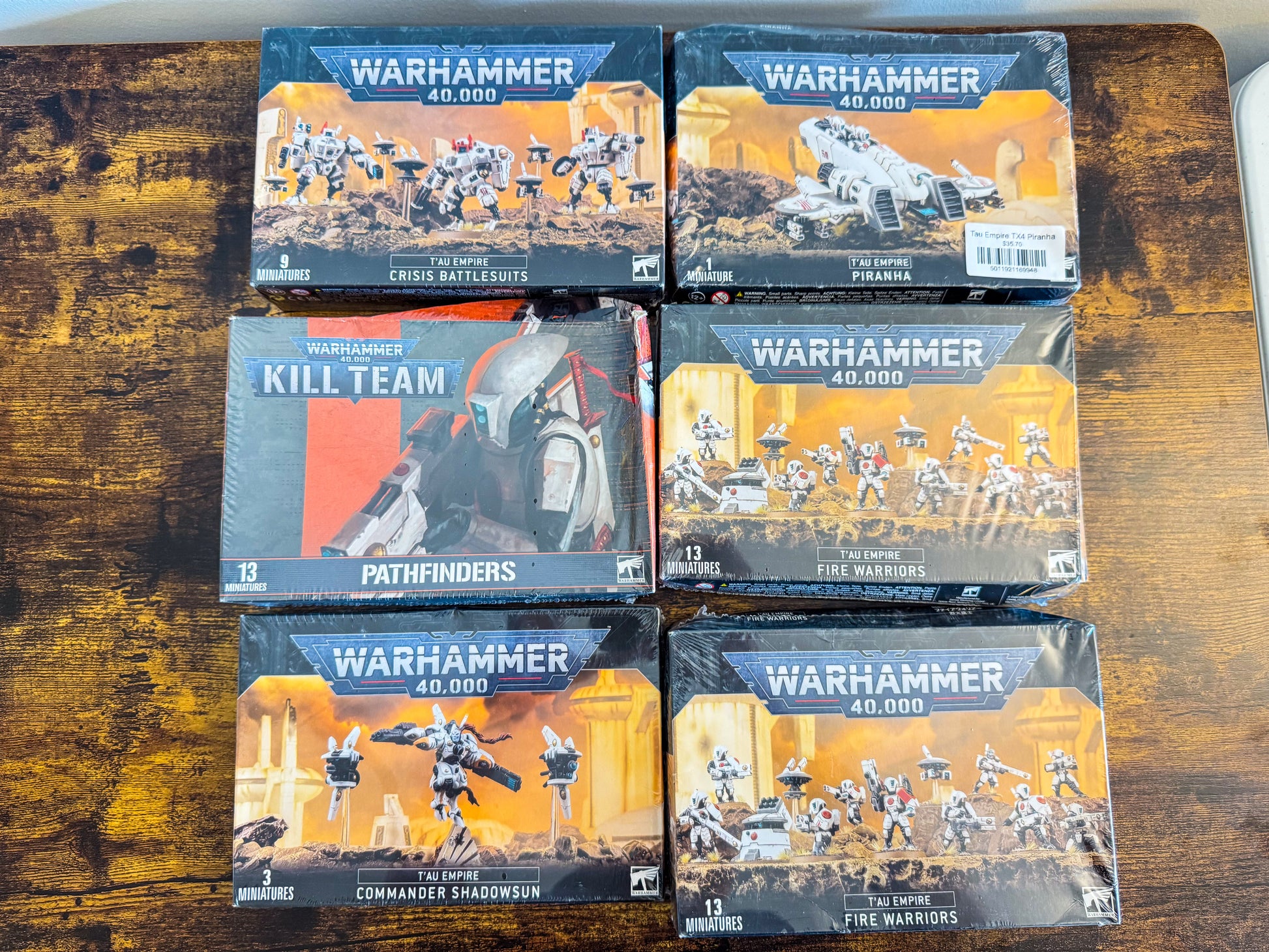 Crisis Battlesuits + Fire Warriros + Pathfinder + Piranha + Shadowsun Tau Lot Unit #414