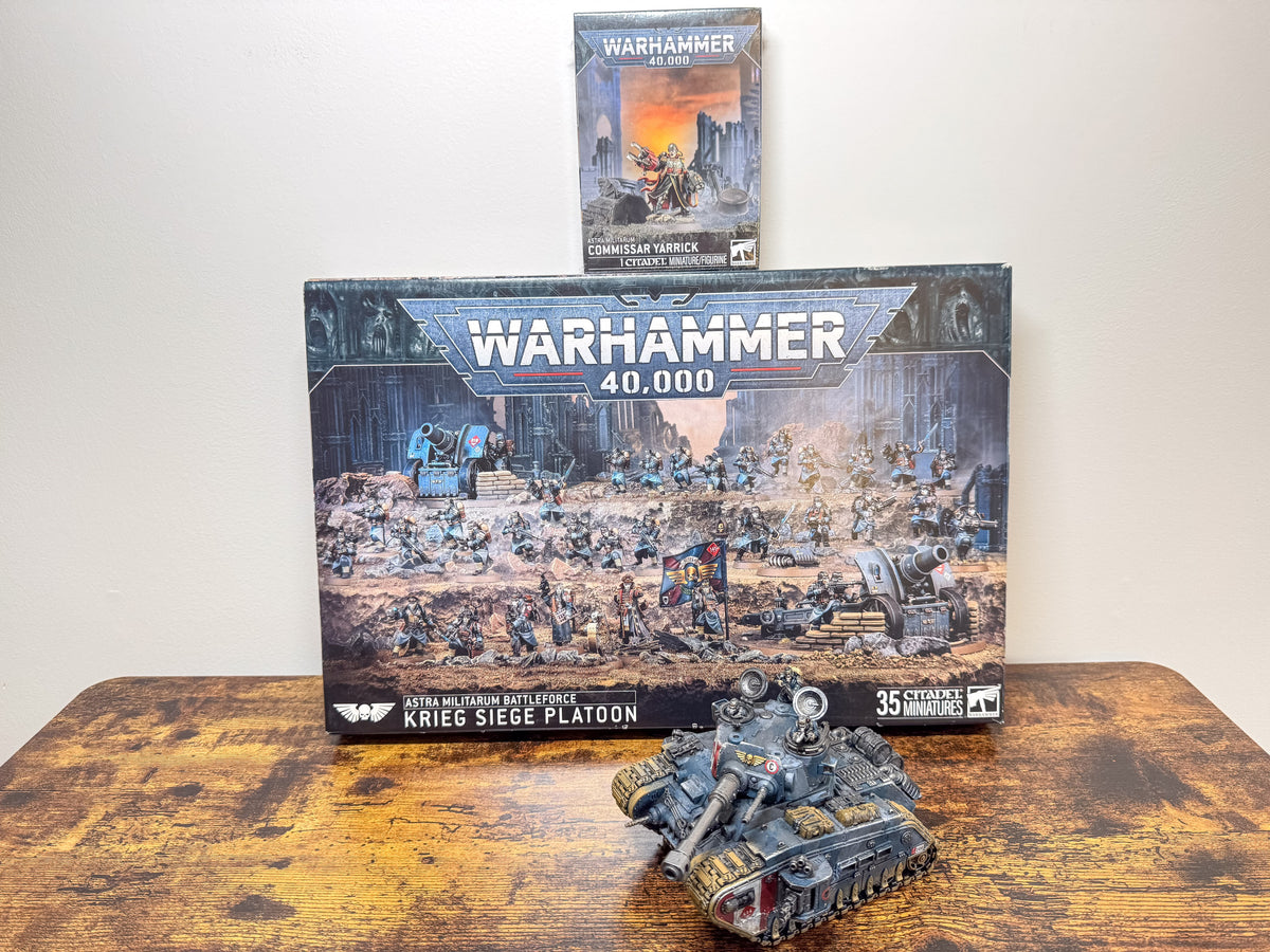 Krieg Siege Platoon + Commissar Yarrick + Rogal Dorn Battle Tank Warhammer 40k Unit #486