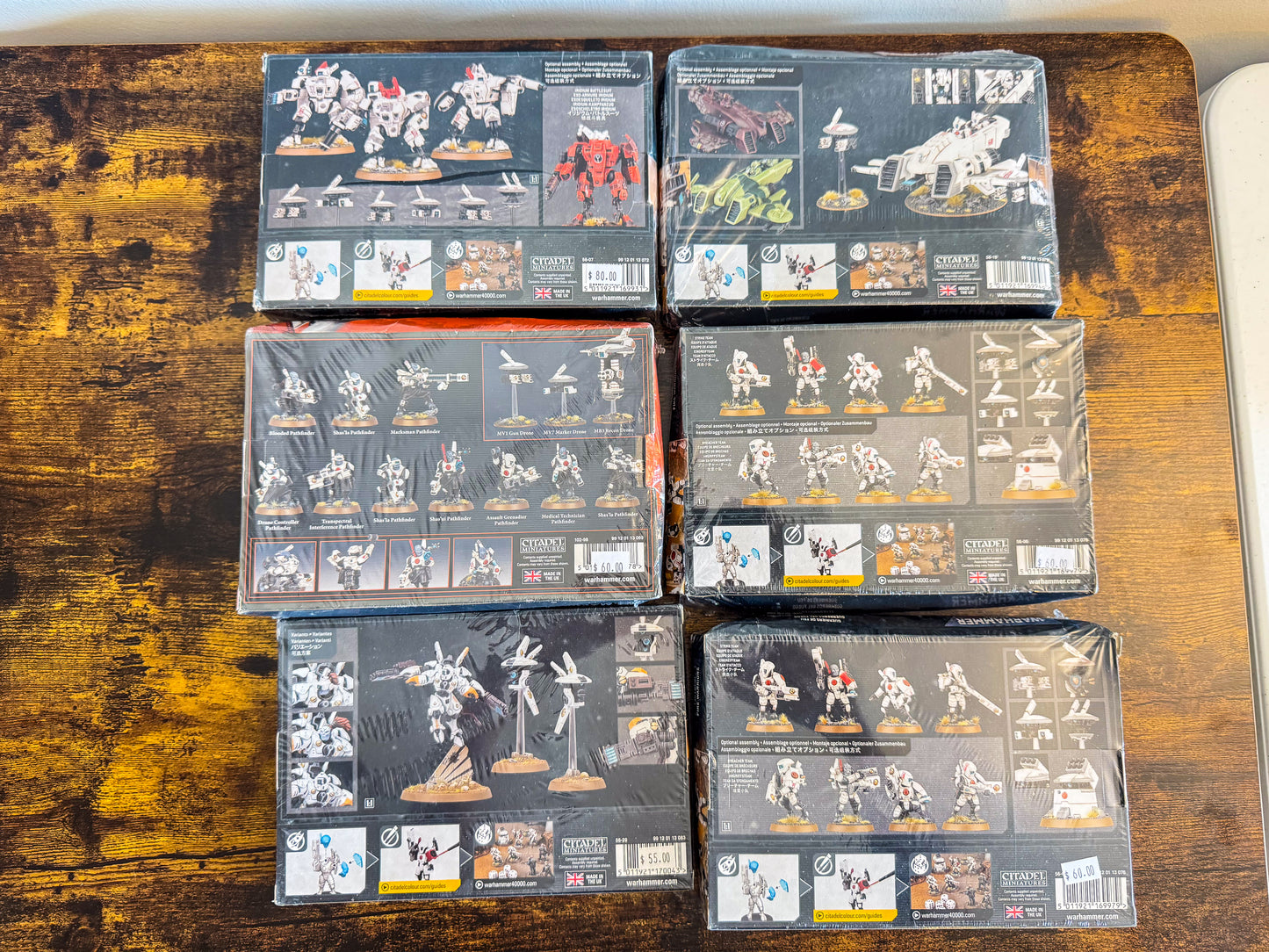 Crisis Battlesuits + Fire Warriros + Pathfinder + Piranha + Shadowsun Tau Lot Unit #414